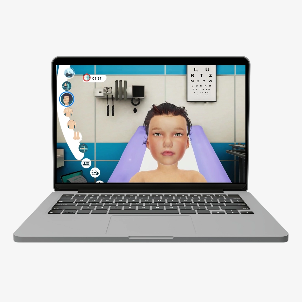 Interface WINecos — simulateur ECOS 3D pour étudiants en médecine